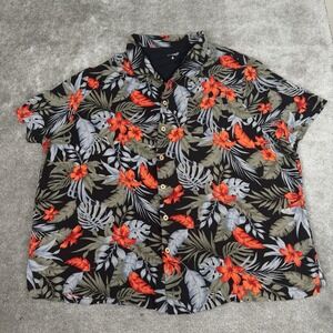 KS Island Hawaiian Shirt Mens 4XL Big Tropical Palms Beach‎ Vacation Camp Rayon